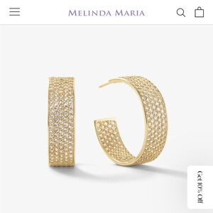 Only worn once Melinda Maria Slick Pave Hoops!